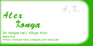 alex konya business card